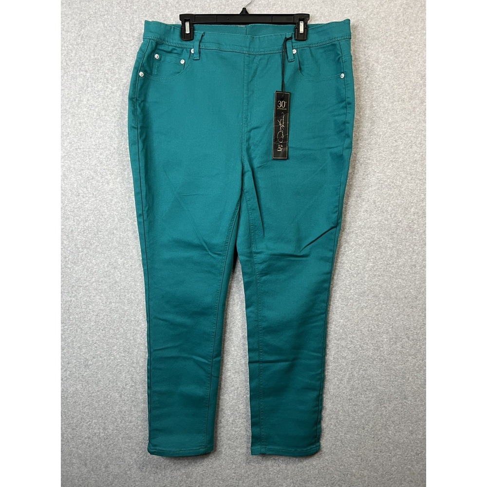 DG2 Diane Gilman Womens 18W Teal Turquoise Stretch Skinny Jeans NWT (38,2)
